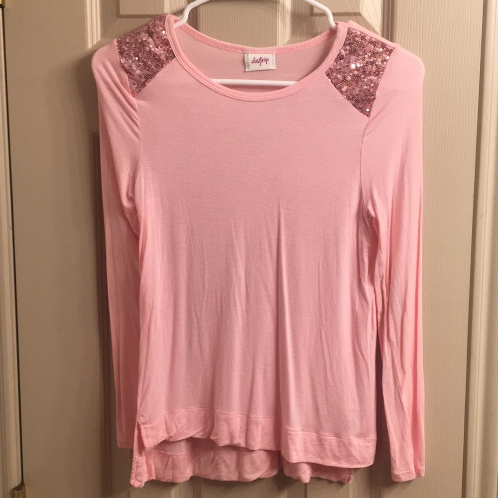 Daytrip pink sequin shirt